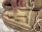 Ugg Womens 7 Dakota Shearling Moccasin Slippers Brown Suede Fur Slip On 5612