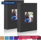 2 Pack 4x6 Photo Album 100 Pocket Linen Cover Picture Storage Books Black