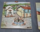 Pair Of Vintage Hand-painted Tiles Of Taxco  Mexico