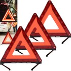 3pcs Car Warning Triangle Dot Approved Heavy Duty Reflective Safety Roadside Kit