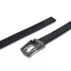 Men s Belt Genuine Leather Ratchet Belts Automatic Silver Buckle 1 37inch Width