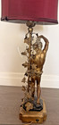 Vintage Art Nouveau Greek Figural Table Lamps Metal 28    Tall