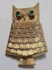 Avon Regence Owl Compact Brooch Solid Perfume Balm Gold Tone Vintage Jewelry