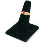 2 Ring Finger Displays Black Velvet Holders Showcases 