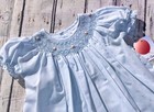 Nwt Petit Ami Blue Pintuck Smocked Bishop Baby Dress 12 Months 12m Girls