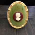 Vintage Antique Handmade Cameo Velvet Ribbon Pin Cushion  Standing Signed