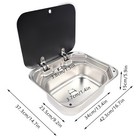 Rv Caravan Camper Sink Stainless Steel Hand Wash Basin With Glass Lid   Faucet