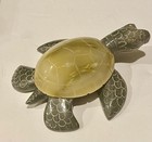 Hand Carved Marble Stone Sea Turtle Figurine Carving 4  X 4 