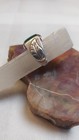 Mens Vintage Green Turquoise Inlay Ring  Size 9 5  Sterling Silver 