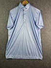 Collars And Co Dress Collar Polo Shirt Blue   White Houndstooth Mens Medium Nwot