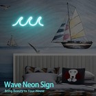 Wave Neon Signs For Bedroom  Ice Blue Led 13 7 X 5 Inch  Wave-ice