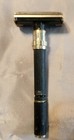 Vintage Gillette Black Handle Adjustable Safety Razor 