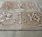 4 England -  Antique Art Nouveau Majolica Tiles C1900