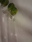 Lot Of 16 Glass Swizzle Stir Sticks  Cocktail Drink Bar Holiday Purple Red Green