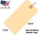 Size 3 Manila Inventory Shipping Hang Tags With Wire 1 7 8  X 3 3 4  Wired Tags