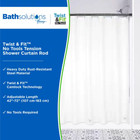 42 In  - 72 In  Steel Twist   Fit No Tools Tension Shower Curtain Rod In Black