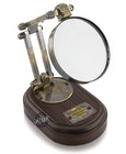 Brass Desk Magnifying Glass Adjustable Stand Vintage Magnifier Christmas Gift 5x