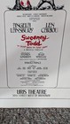 Vintage Original Sweeney Todd  Lansbury Theater Window Card Poster 14-1 2  X 23 