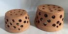 Two Nesting Hand Made Terra-cotta 5    And 6  Orchid Pot    dots  Rustic Pots