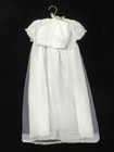 Alexis Newborn White Baptism Christening Long Gown Dress Bonnet Smocked S s Vtg
