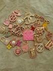 Lot Of 26  Stamped  Button Zipper Pull  Designer Button Gucci Dior Chanel Charm 