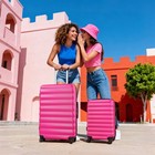 Gowill 9 Piece Luggage Set Rose Red Hardside Spinner Suitcase Packing Cubes