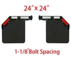 Semi Truck 1-1 8  Angled Spring Loaded Mud Flap Hanger With 24 x24  Mud Flaps