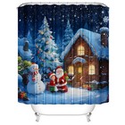 4 Pcs Christmas Igloo Shower Curtain Set With Rugs For Bathroom