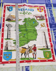 Ireland Map Linen Tea Towel Nelson Connaught Ulster Leinster Munster Souvenir