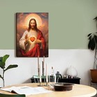 Sacred Heart Of Jesus Canvas Wall Art  Christian Poster Religious Home Decor