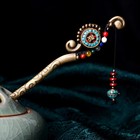 China Dongling Jade yellow Agate alloy Tibetan Style Exquisite Fashion Hairpin