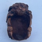Chinese Antique Wood Hand Carved Exquisite Boxwood Tea Shovel Lion      Statue Art