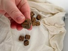 Vintage Dice Lot Brown Bakelite Style Dice   Gambling Graphic Dice Game Set