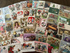 Lot Of 60 mixed  Antique Vintage Holidays Greetings 1900 s Postcards santa p79