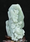13 8  Old Chinese Dynasty Xiu Jade Carving Flower Bird Animal Sculpture