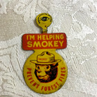 Vintage Original Smokey The Bear Badge Lapel Pin Green Duck Co Chicago