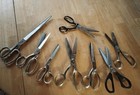 8 Vintage Scissors Sewing Pinking Shears Craft Tailor Lot Italy Usa Wiss Griffon