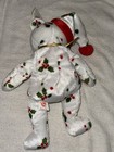 Original Ty Beanie Baby 1998 Holiday Teddy - Holly And Berry Design Mwmt