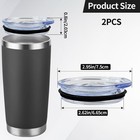 20oz Splash-proof Silicone Travel Mug Lid - Slim 20oz  Transparent