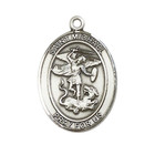 Sterling Silver Saint Michael The Archangel Medal 24 Chain Necklace   Box