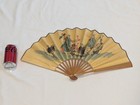 Vintage Hand-painted Chinese Silk Fan  Deities Crossing Sea   Backstamped  13  