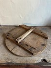 Antique Handmade Wooden Barrel Large Crock Lid Patina