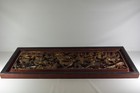 Fine Antique Huugge Chinese Year Of Horse Gilt Wood Carving       