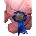 Vintage 1993 Fisher Price Barnyard Puffalump Pet Pink Pig Plush Blue Ribbon