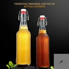 16 Oz Clear Swing Top Glass Bottles With Airtight Lids  6 Pack Reusable Clear