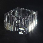 Orrefors Pillar Or Votive Candle Holder  Crystal  3 1 2   Silver Label  Sweden