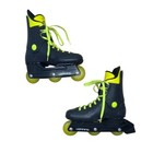 Vintage Rollerblade Black   Yellow Lightning 3 Wheels In Line Skates Youth Size