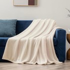  Fleece Blanket Beige Throw Blankets For Couch   Bed  Luxury Plush Cozy Fuzzy 