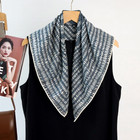 70  Cashmere 30  Silk 27   Bandana Scarf Shawl Neckerchief Line Print Wrap New