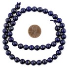 Vintage Round Dark Lapis Lazuli Beads 8mm Blue Gemstone 16 Inch Strand